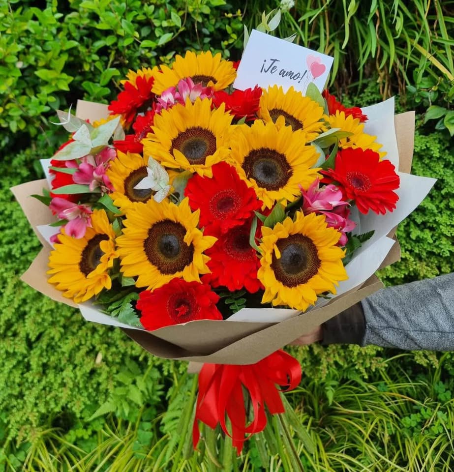 Ramo de 10 girasoles y 10 gerberas