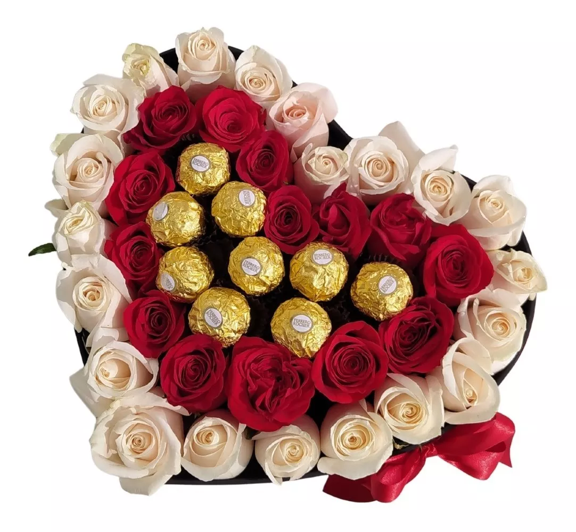 BOX DE 35 ROSAS Y FERREROS