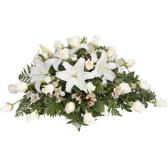 MANTO FUNEBRE DE ASTROMELIAS ROSAS LILILIUM