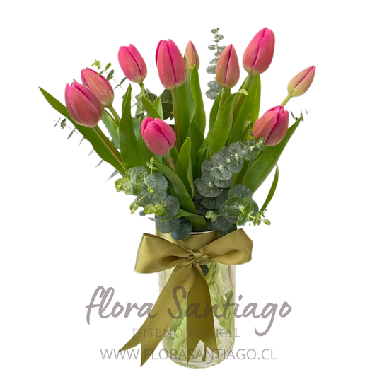Florero de 10 Tulipanes