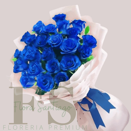 Ramo con 24 rosas azules