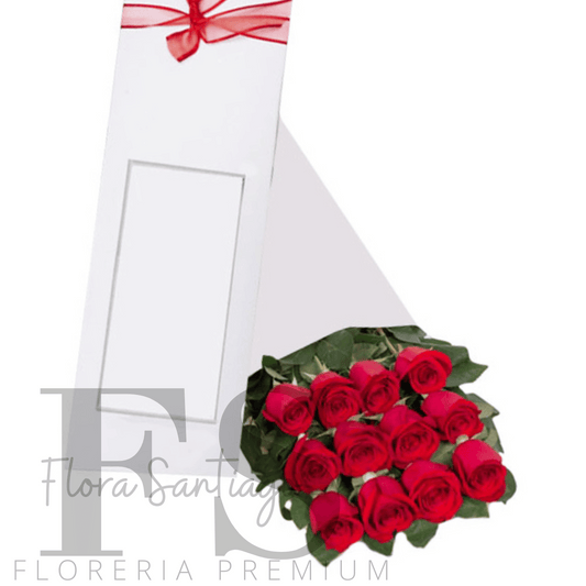 Caja con 12 rosas rojas importadas