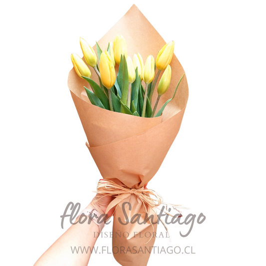 Ramo de 10 Tulipanes amarillos
