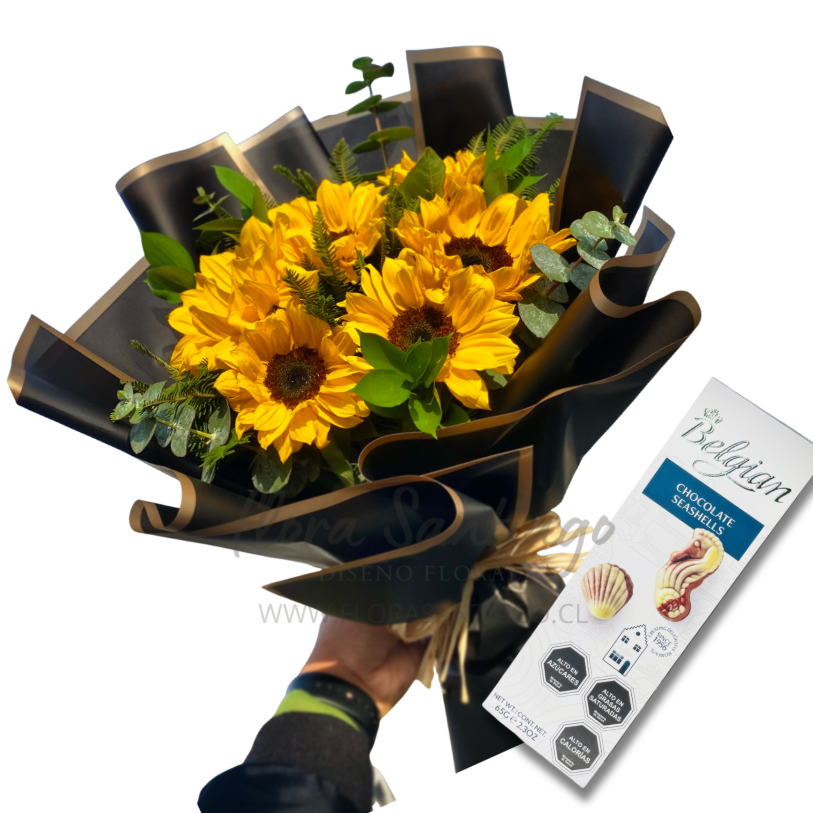 Ramo de 6 girasoles y bombones