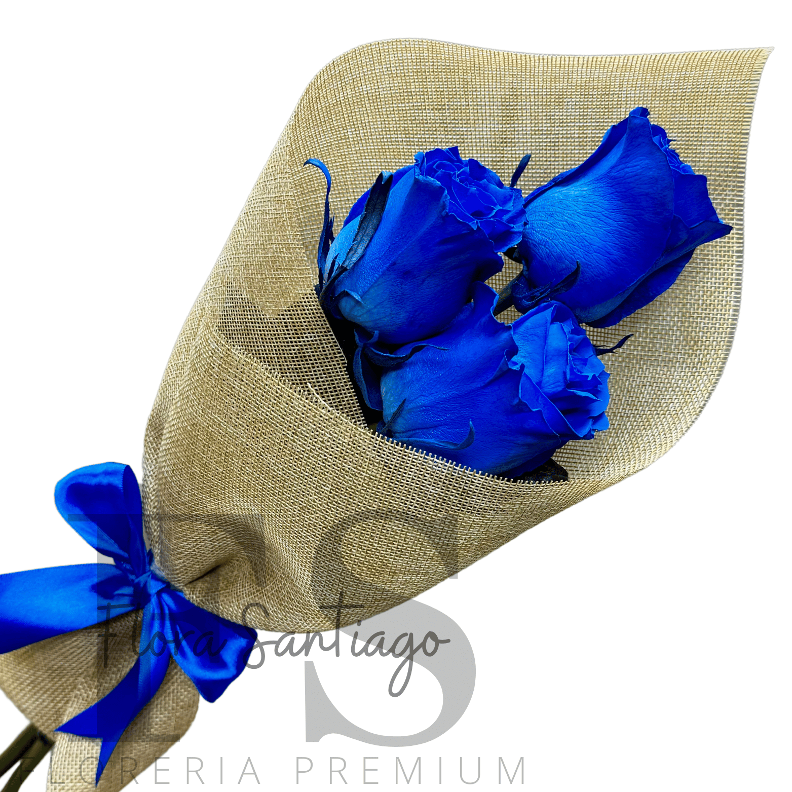 Ramo de 3 rosas azules – Flores a domicilio