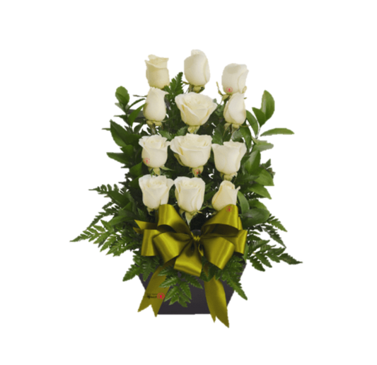 ARRIMO UN CARIÑO CON 12 ROSAS BLANCAS
