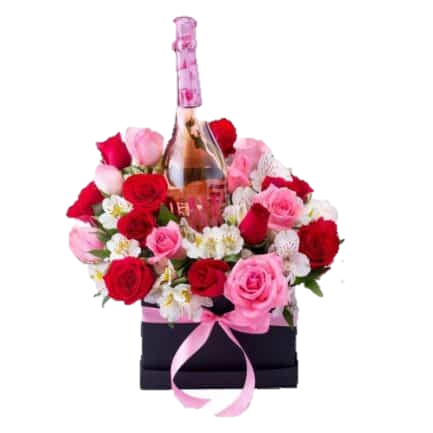 BOX PINK DE FLORES MIXTAS