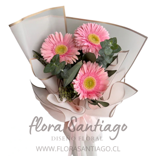 3 gerberas rosadas