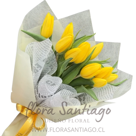 Ramo de 10 Tulipanes amarillos
