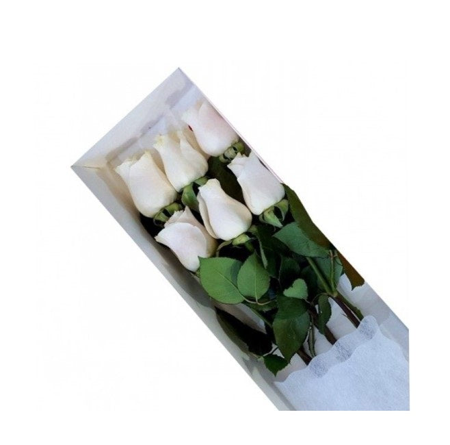 CAJA RECTANGULAR DE 6 ROSAS