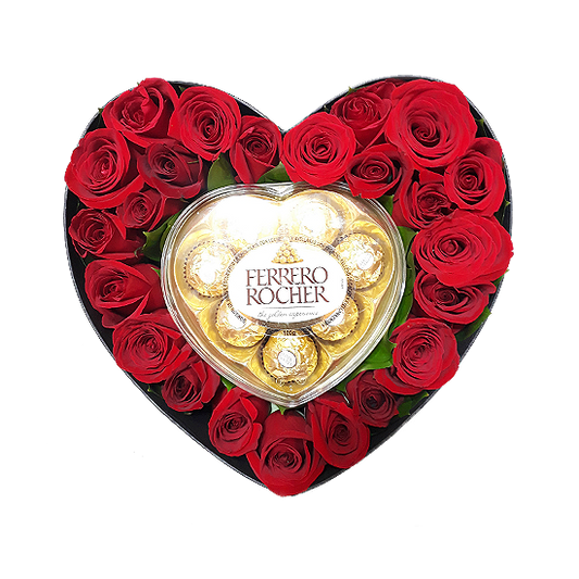 BOX CORAZON CON BOMBONES FERRERO ROCHER