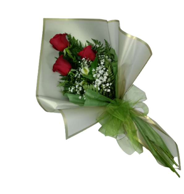 Ramito de 3 Rosas y follaje