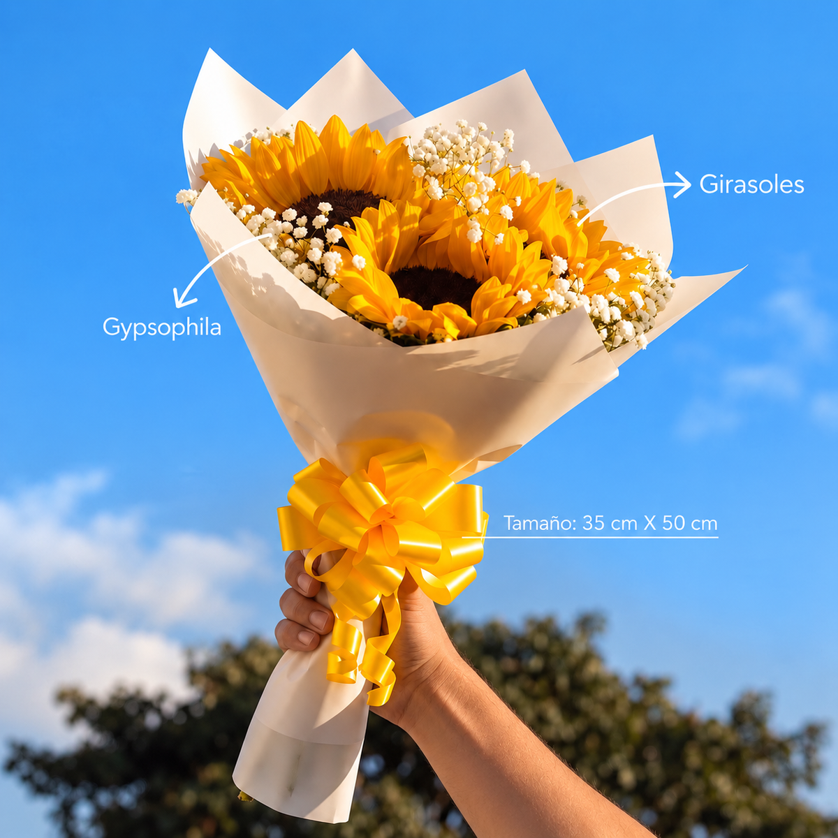 Ramo con 3 girasoles