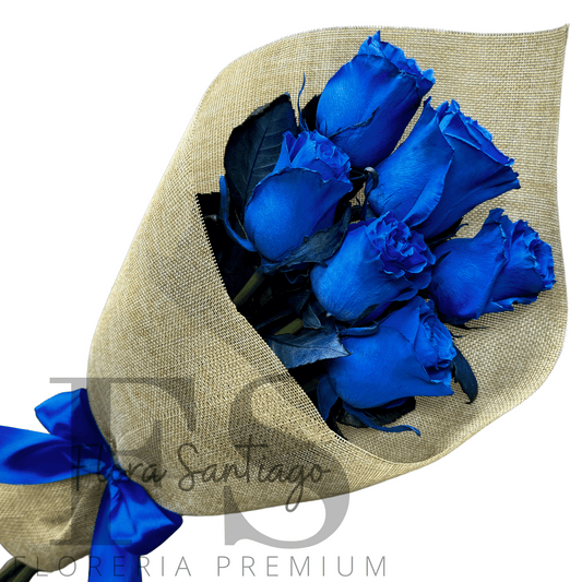 Ramo con 6 rosas azules