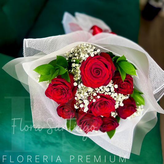 Ramo de 8 rosas rojas