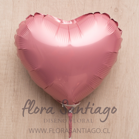 Globo corazón rosa perlado