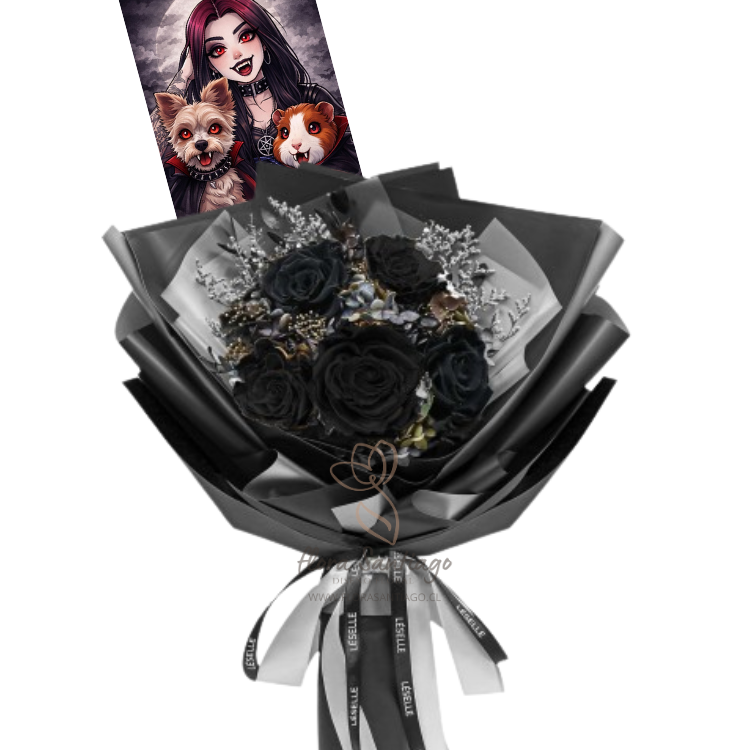 Ramo de 5 rosas negras