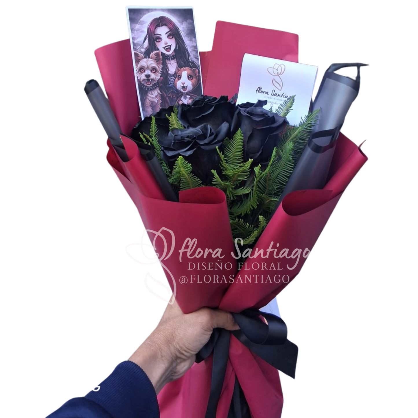 Ramo de 5 rosas negras