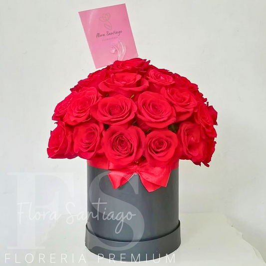 BOX CON 20 ROSAS ROJAS IMPORTADAS