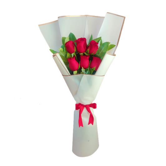 RAMO DE 6 ROSAS DORADO