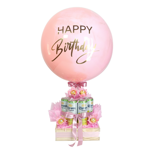 COMBO FELIZ CUMPLEAÑOS CORONA PINK