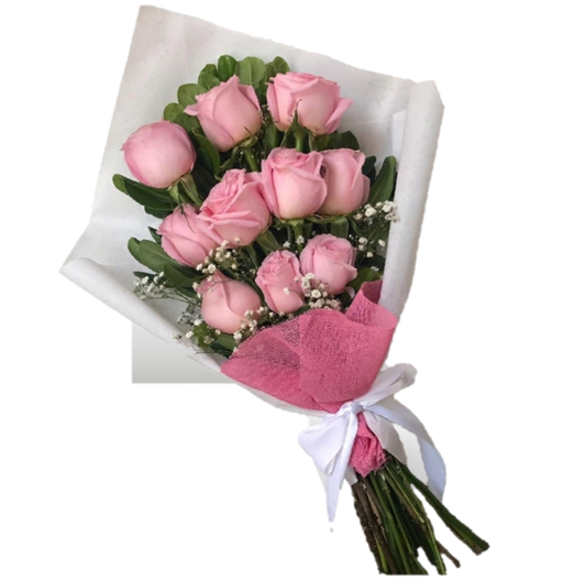 RAMO DE 10 ROSAS ROSADAS