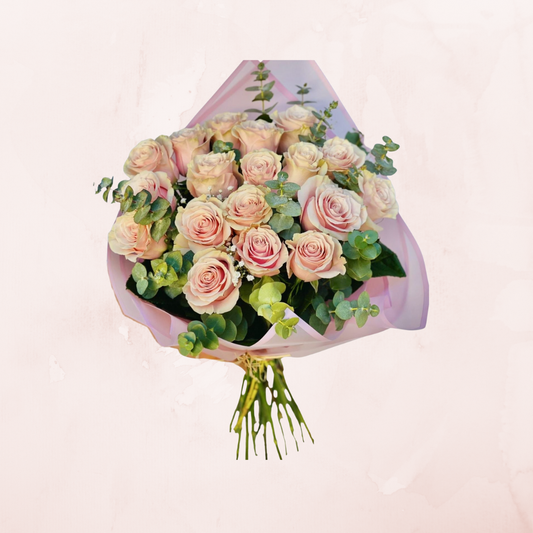 Ramo de 24 Rosas Rosadas Pastel